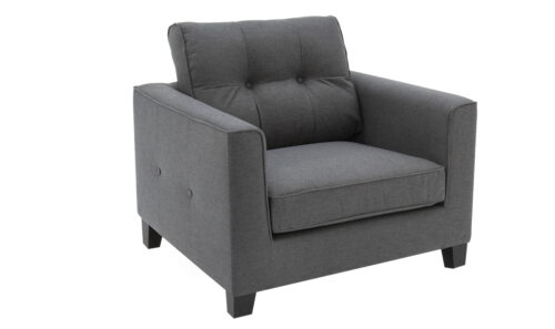 Astrid 1 Seater Charcoal - Angled