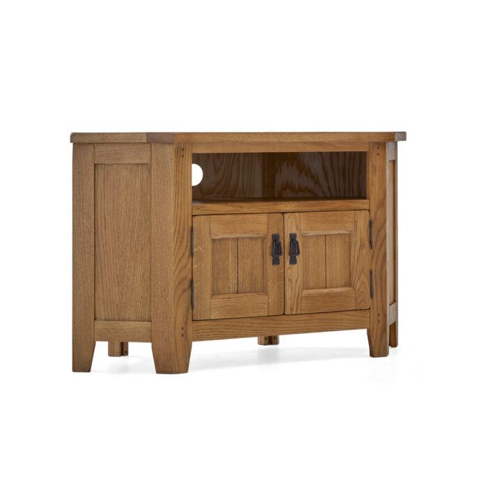 Burford Corner TV Unit from front side angle