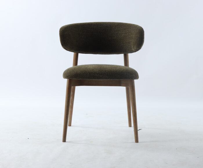 Anita Curved Oak back Dining Chair - Front View