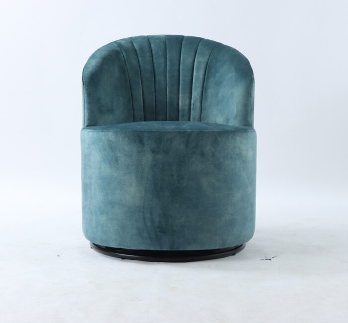 Andrea Bedroom Swivel Chair in Blue - Front View