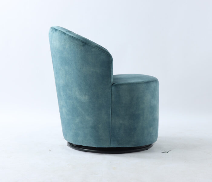 Andrea Bedroom Swivel Chair in Blue - Side View