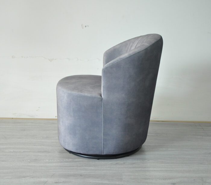 Andrea Bedroom Swivel Chair in Grey - Side view