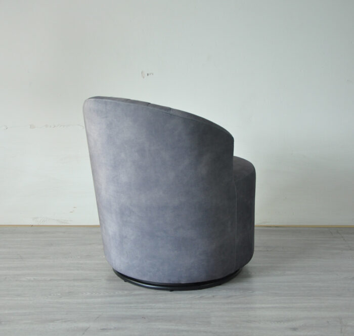 Andrea Bedroom Swivel Chair in Grey - Rear View