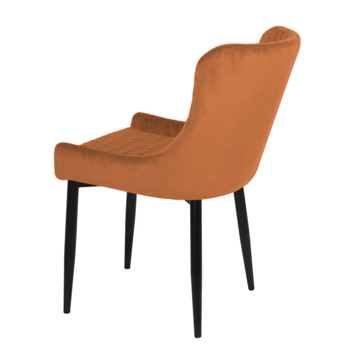 Rear View of Talia Orange Fabric Dining chair